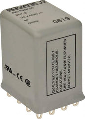 Square D - 1/6 hp at 120/240 Volt, Electromechanical Plug-in General Purpose Relay - 1 Amp at 240 VAC, 4PDT, 120 VAC at 50/60 Hz - Exact Tooling
