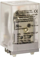 Square D - 1/2 hp at 240 Volt & 1/3 hp at 120 Volt, Electromechanical Spade General Purpose Relay - 6.6 Amp at 240 VAC, 3PDT, 110 VDC - Exact Tooling
