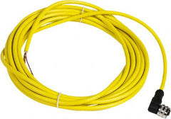 Telemecanique Sensors - 4 Amp, 1/2-20 UNF 3 Pin Elbowed Female Cordset Sensor and Receptacle - 250 VAC, 300 VDC, 5m Cable Length, IP67 Ingress Rating - Exact Tooling