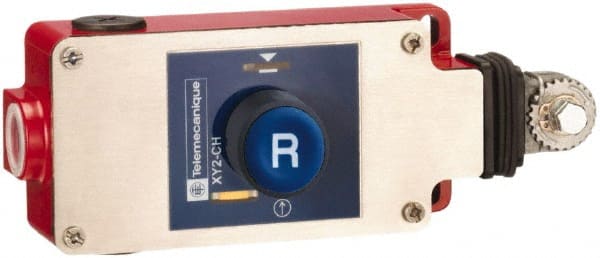 Telemecanique Sensors - NO/NC Configuration, 300 Volt, 10 Amp, Cable Safety Limit Switch - 30m Cable Length, 98 Ft. Cable Length, 7.9 Inch Wide x 1.57 Inch Deep x 2.7 Inch High - Exact Tooling