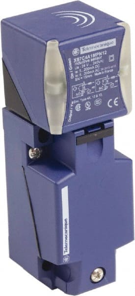Telemecanique Sensors - NPN, PNP, NO/NC, 15mm Detection, Rectangular, Inductive Proximity Sensor - 2 Wires, IP65, IP67, IP69, 24 to 240 VAC @ 50/60 Hz, 24 to 240 VDC, 40mm Long x 117mm Wide - Exact Tooling