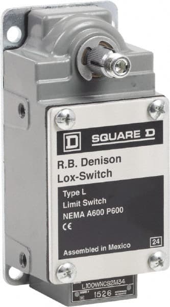 Square D - DPST, 2NC, 600 Volt Screw Terminal, Rotary Spring Return Actuator, General Purpose Limit Switch - 1, 2, 4, 12, 13 NEMA Rating, IP67 IPR Rating - Exact Tooling