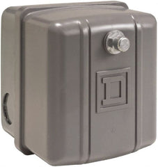 Square D - 1 NEMA Rated, DP, 60 to 80 psi, Electromechanical Pressure and Level Switch - Adjustable Pressure, 460/575 VAC, 3/8 Inch Connector, Screw Terminal, For Use with Air Compressors, Power Circuits, Water Pumps - Exact Tooling