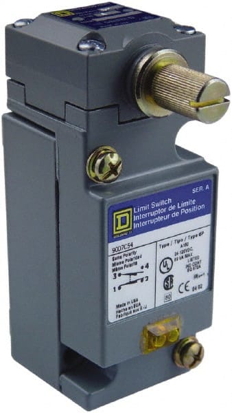 Square D - SPDT, NC/NO, 600 Volt Screw Terminal, Rotary Head Actuator, General Purpose Limit Switch - 1, 2, 4, 6, 12, 13, 6P NEMA Rating, IP67 IPR Rating - Exact Tooling