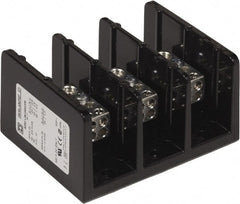 Square D - 3 Poles, 350 (Copper) Amp, Phenolic Power Distribution Block - 600 VAC, 2 Primary Connection - Exact Tooling