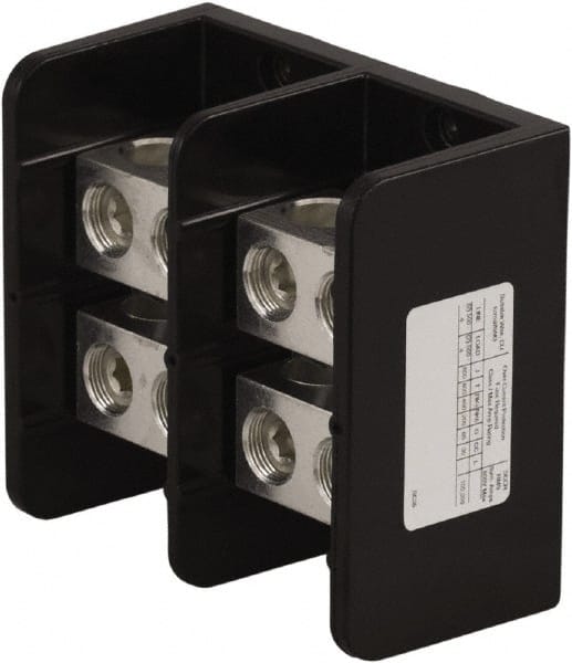 Square D - 2 Poles, 620 (Aluminium), 760 (Copper) Amp, Phenolic Power Distribution Block - 600 VAC, 2 Primary Connection - Exact Tooling