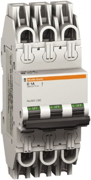 Schneider Electric - 10 Amp, 277 VAC, 3 Pole, Miniature Circuit Breaker - Thermal Magnetic Trip, 10 kA at 277 VAC Breaking Capacity, 74mm Deep x 141mm High x 54mm Wide - Exact Tooling