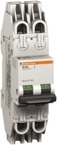 Schneider Electric - 10 Amp, 277 VAC, 2 Pole, Miniature Circuit Breaker - Thermal Magnetic Trip, 10 kA at 277 VAC Breaking Capacity, 74mm Deep x 141mm High x 36mm Wide - Exact Tooling