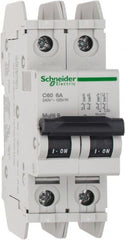 Schneider Electric - 6 Amp, 125 VDC, 240 VAC, 60 VDC, 1 Pole, DIN Rail Mount, Fixed Mount Miniature Circuit Breaker - Thermal Magnetic Trip, Multiple Breaking Capacity Ratings, 73mm Deep x 107mm High x 36mm Wide - Exact Tooling