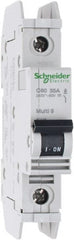 Schneider Electric - 35 Amp, 125 VDC, 240 VAC, 60 VDC, 1 Pole, DIN Rail Mount, Fixed Mount Miniature Circuit Breaker - Thermal Magnetic Trip, Multiple Breaking Capacity Ratings, 73mm Deep x 107mm High x 18mm Wide - Exact Tooling