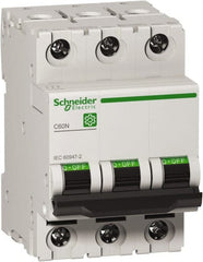 Schneider Electric - 20 Amp, 440 VAC, 3 Pole, DIN Rail Mounted Miniature Circuit Breaker - Magnetic Trip, Multiple Breaking Capacity Ratings, 18-4 AWG, 76mm Deep x 81mm High x 54mm Wide - Exact Tooling