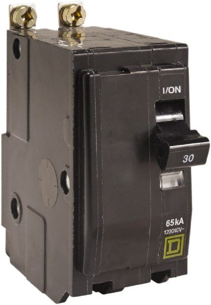 Square D - 30 Amp, 240 VAC, 2 Pole, Bolt On Miniature Circuit Breaker - 14-8 AWG - Exact Tooling