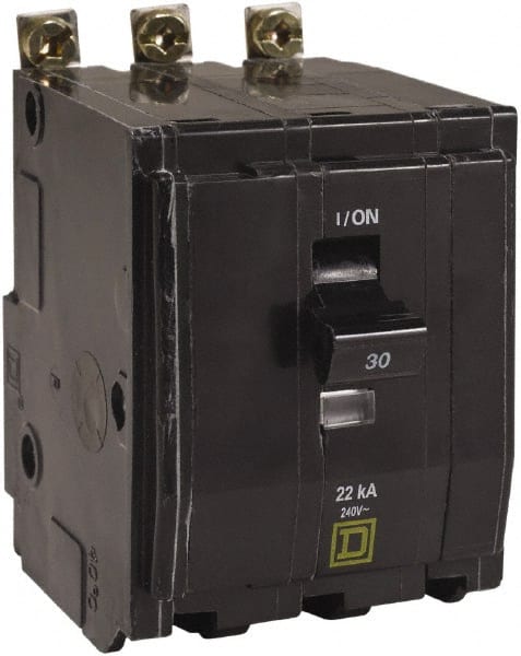 Square D - 15 Amp, 240 VAC, 3 Pole, Bolt On Miniature Circuit Breaker - 14-8 AWG - Exact Tooling