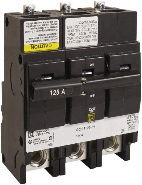Square D - 150 Amp, 240 VAC, 3 Pole, Bolt On Miniature Circuit Breaker - 4 AWG - Exact Tooling