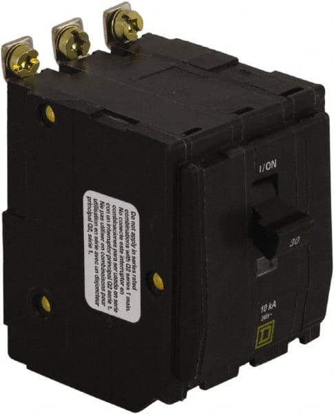 Square D - 20 Amp, 240 VAC, 3 Pole, Bolt On Miniature Circuit Breaker - 14-8 AWG - Exact Tooling