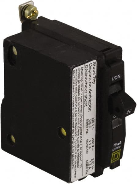 Square D - 20 Amp, 240 VAC, 1 Pole, Bolt On Miniature Circuit Breaker - 14-8 AWG - Exact Tooling