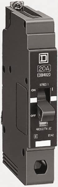 Square D - 25 Amp, 277 V, 1 Pole, Bolt On Miniature Circuit Breaker - 18 kA Breaking Capacity, 12, 14 AWG - Exact Tooling