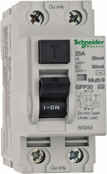 Schneider Electric - 25 Amp, 240 VAC, 2 Pole, Residual Current Device - Exact Tooling