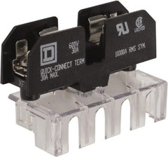 Square D - 1 Pole, 120 Volt, Fuse Block - 1/4 Inch Diameter x 1-1/4 Inch Fuse Length - Exact Tooling