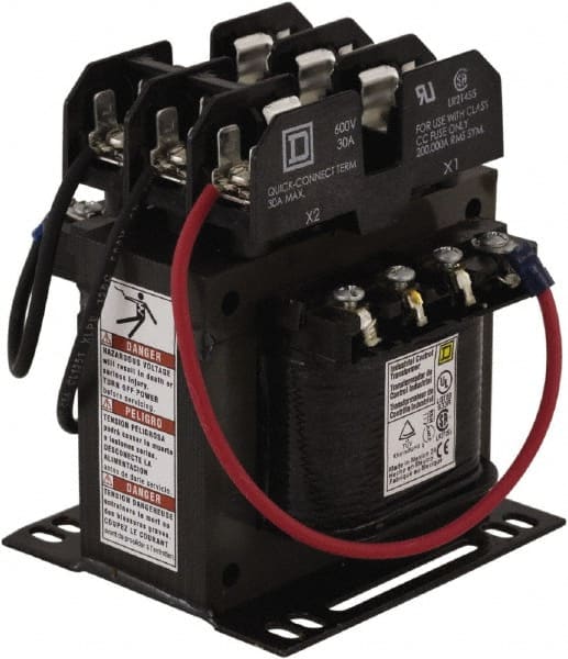 Square D - 150 VA, Top Mount Fuse Block Control Transformer - 50/60 Hz, 3.59 Inch Deep x 4-1/2 Inch High - Exact Tooling