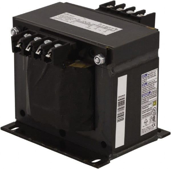 Square D - 750 VA, Top Mount Fuse Block Control Transformer - 50/60 Hz, 5.61 Inch Deep x 4.51 Inch High - Exact Tooling