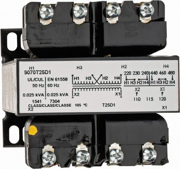 Square D - 1 Phase, 25 VA, Control Transformer - 131°F Temp Rise - Exact Tooling