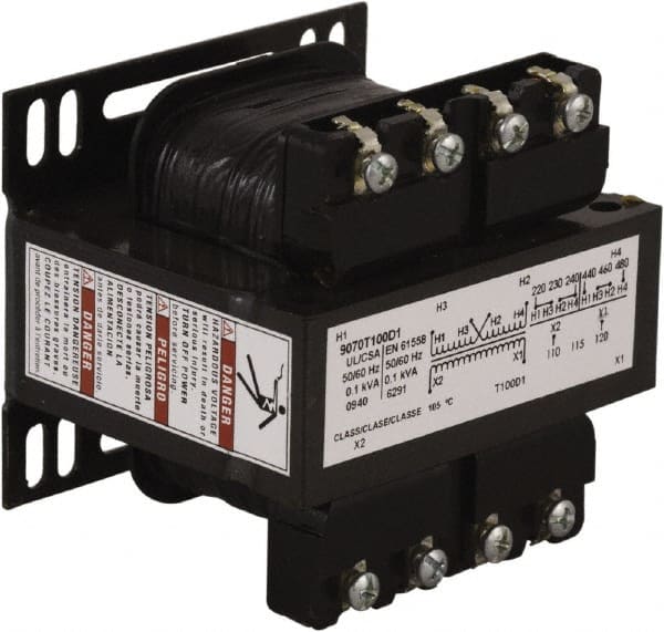 Square D - 1 Phase, 100 VA, Control Transformer - 131°F Temp Rise - Exact Tooling