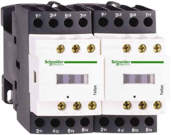 Schneider Electric - 4 Pole, 24 Coil VDC, 25 Amp at 440 VAC, Reversible IEC Contactor - Bureau Veritas, CCC, CSA, CSA C22.2 No. 14, DNV, EN/IEC 60947-4-1, EN/IEC 60947-5-1, GL, GOST, LROS, RINA, RoHS Compliant, UL 508, UL Listed - Exact Tooling