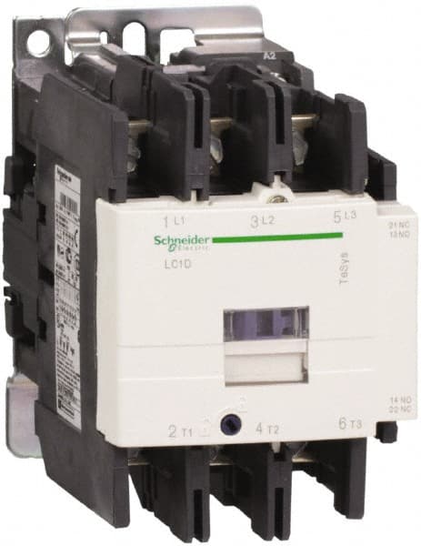 Schneider Electric - 3 Pole, 440 Coil VAC at 50/60 Hz, 80 Amp at 440 VAC, Nonreversible IEC Contactor - Bureau Veritas, CCC, CSA, CSA C22.2 No. 14, DNV, EN/IEC 60947-4-1, EN/IEC 60947-5-1, GL, GOST, LROS, RINA, RoHS Compliant, UL 508, UL Listed - Exact Tooling