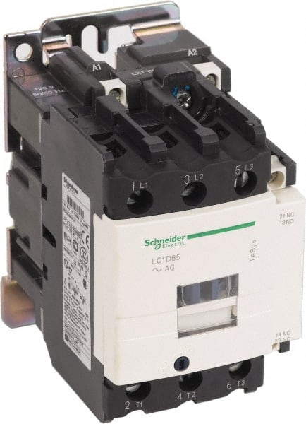 Schneider Electric - 3 Pole, 200 Coil VAC at 60 Hz, 65 Amp at 440 VAC and 80 Amp at 440 VAC, Nonreversible IEC Contactor - 1 Phase hp: 10 at 230/240 VAC, 5 at 115 VAC, 3 Phase hp: 20 at 200/208 VAC, 20 at 230/240 VAC, 50 at 460/480 VAC, 50 at 575/600 VAC - Exact Tooling