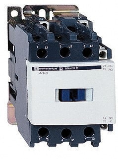 Schneider Electric - 3 Pole, 24 Coil VDC, 40 Amp at 440 VAC and 60 Amp at 440 VAC, Nonreversible IEC Contactor - 1 Phase hp: 3 at 115 VAC, 5 at 230/240 VAC, 3 Phase hp: 10 at 200/208 VAC, 10 at 230/240 VAC, 30 at 460/480 VAC, 30 at 575/600 VAC - Exact Tooling