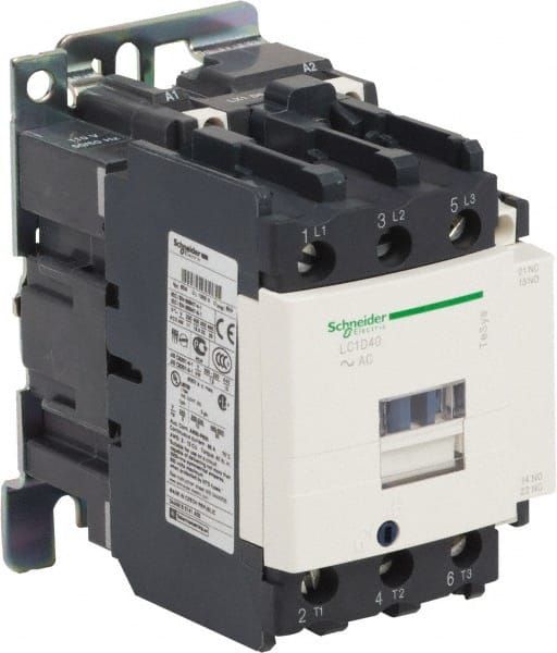 Schneider Electric - 3 Pole, 220 Coil VAC at 50/60 Hz, 40 Amp at 440 VAC and 60 Amp at 440 VAC, Nonreversible IEC Contactor - Exact Tooling