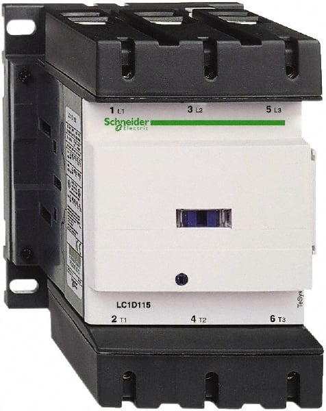 Schneider Electric - 3 Pole, 120 Coil VAC at 50/60 Hz, 150 Amp at 440 VAC, Nonreversible IEC Contactor - Bureau Veritas, CCC, CSA, CSA C22.2 No. 14, DNV, EN/IEC 60947-4-1, EN/IEC 60947-5-1, GL, GOST, LROS, RINA, RoHS Compliant, UL 508, UL Listed - Exact Tooling