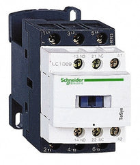 Schneider Electric - 3 Pole, 220 Coil VAC at 50/60 Hz, 25 Amp at 440 VAC and 9 Amp at 440 VAC, Nonreversible IEC Contactor - 1 Phase hp: 0.5 at 115 VAC, 1 at 230/240 VAC, 3 Phase hp: 2 at 200/208 VAC, 2 at 230/240 VAC, 5 at 460/480 VAC, 7.5 at 575/600 VAC - Exact Tooling