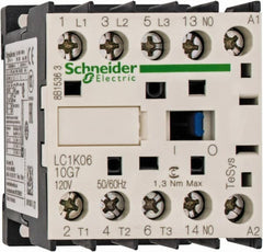 Schneider Electric - 3 Pole, 120 Coil VAC at 50/60 Hz, 6 Amp at 440 VAC, Nonreversible IEC Contactor - BS 5424, CSA, IEC 60947, NF C 63-110, RoHS Compliant, UL Listed, VDE 0660 - Exact Tooling