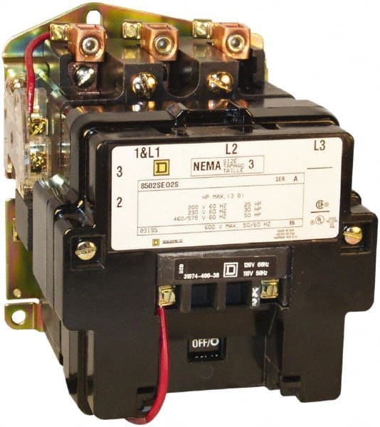 Square D - 3 Pole, 24 Coil VAC at 60 Hz, 90 Amp NEMA Contactor - Open Enclosure, 60 Hz at 24 VAC - Exact Tooling