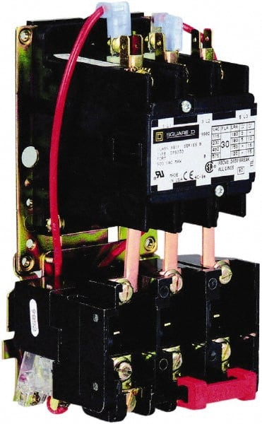 Square D - 3 Pole, 30 Amp Inductive Load, 110 Coil VAC at 50 Hz and 120 Coil VAC at 60 Hz, Definite Purpose Contactor - Phase 1 and Phase 3 Hp:  10 at 230 VAC, 15 at 460 VAC, 2 at 115 VAC, 20 at 575 VAC, 5 at 230 VAC, Open Enclosure - Exact Tooling