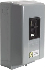 Square D - 3 Poles, M-1 NEMA, Enclosed Toggle Manual Motor Starter - 10 hp at 380 to 575 VAC & 7-1/2 hp at 200 to 230 VAC, CSA, NEMA 1 & UL Listed - Exact Tooling