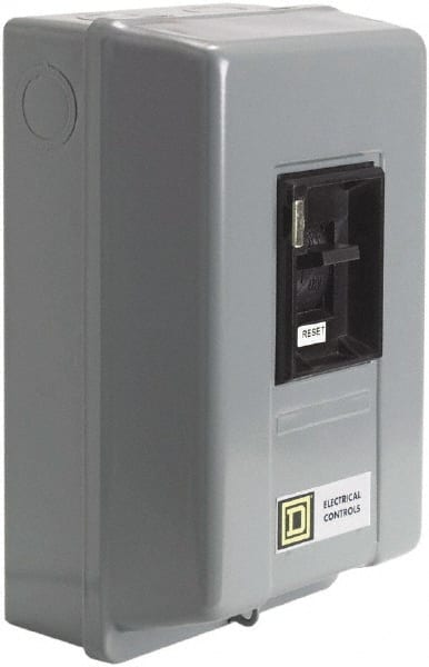 Square D - 3 Poles, M-0 NEMA, Enclosed Toggle Manual Motor Starter - 3 hp at 200 to 230 VAC & 5 hp at 380 to 575 VAC, CSA, NEMA 1 & UL Listed - Exact Tooling