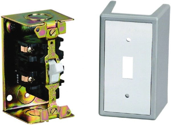 Square D - 3 Poles, 30 Amp, NEMA, Enclosed Toggle Manual Motor Starter - 1 hp at 90 VDC, 1-1/2 hp at 230 VDC, 15 hp at 460 VAC, 2 hp at 115 VAC, 2 hp at 115 VDC, 20 hp at 575 VAC & 7-1/2 hp at 230 VAC, CE, CSA, NEMA 1 & UL Listed - Exact Tooling