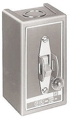 Square D - 3 Poles, 30 Amp, NEMA, Enclosed Toggle Manual Motor Starter - 1 hp at 90 VDC, 10 hp at 460 VAC, 10 hp at 575 VAC, 1-1/2 hp at 230 VDC, 2 hp at 115 VAC, 2 hp at 115 VDC & 7-1/2 hp at 230 VAC, CE, CSA, NEMA 1 & UL Listed - Exact Tooling