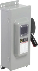 Square D - 100 Amp, 600 VAC/VDC, 3 Pole Nonfused Safety Switch - NEMA 12 & 3R, 40 hp at 600 VAC, 50 hp at 600 VDC (Single Phase), 100 hp at 600 VAC, 50 hp at 600 VDC (Triple Phase) - Exact Tooling