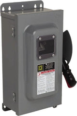 Square D - 60 Amp, 600 VAC/VDC, 3 Pole Nonfused Safety Switch - NEMA 12 & 3R, 30 hp at 600 VAC (Single Phase), 60 hp at 600 VAC, 30 hp at 600 VDC (Triple Phase) - Exact Tooling