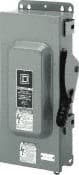 Square D - 100 Amp, 600 VAC/VDC, 3 Pole Fused Safety Switch - NEMA 12 & 3R, 30 hp at 480 VAC (Single Phase), 75 hp at 600 VAC, 50 hp at 600 VDC (Triple Phase), 3PST Contact Form - Exact Tooling