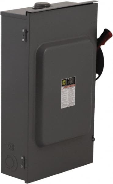 Square D - 200 Amp, 600 VAC/VDC, 3 Pole Fused Safety Switch - NEMA 3R, 50 hp at 600 VAC, 50 hp at 600 VDC (Single Phase), 150 hp at 600 VAC, 50 hp at 600 VDC (Triple Phase), 3PST Contact Form - Exact Tooling