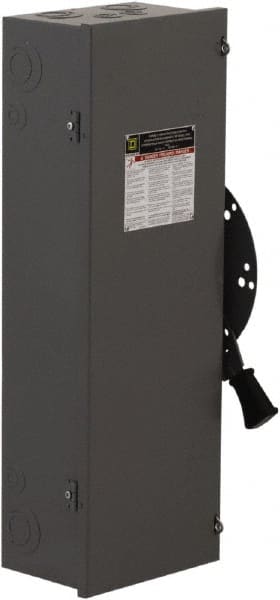 Square D - 100 Amp, 240 VAC, 250 VDC, 3 Pole Nonfused Safety Switch - NEMA 1, 15 hp at 240 VAC, 20 hp at 250 VDC (Single Phase), 30 hp at 240 VAC, 20 hp at 250 VDC (Triple Phase), 3PDT Contact Form - Exact Tooling