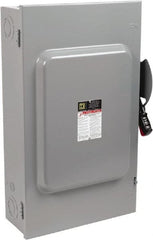 Square D - 200 Amp, 600 VAC/VDC, 3 Pole Fused Safety Switch - NEMA 1, 50 hp at 600 VAC, 50 hp at 600 VDC (Single Phase), 150 hp at 600 VAC, 50 hp at 600 VDC (Triple Phase), 3PST Contact Form - Exact Tooling