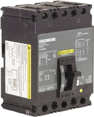 Square D - 100 Amp, 250 VDC, 600 VAC, 3 Pole, Panel Mount Molded Case Circuit Breaker - Thermal Magnetic Trip, 18 kA Breaking Capacity, 12-1/0 (Aluminum), 14-1/0 (Copper) AWG, 4.13 Inch Deep x 6 Inch High x 4-1/2 Inch Long - Exact Tooling
