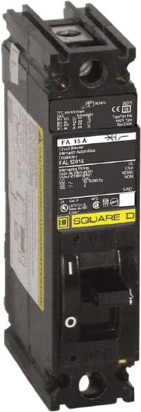Square D - 20 Amp, 240 VAC, 1 Pole, Individually Mounted Molded Case Circuit Breaker - Thermal Magnetic Trip, 10 kA at 240 VAC Breaking Capacity, 12-4 (Aluminum), 14-4 (Copper) AWG, 4.13 Inch Deep x 6 Inch High x 1-1/2 Inch Wide - Exact Tooling