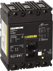 Square D - 35 Amp, 250 VDC, 480 VAC, 3 Pole, Panel Mount Molded Case Circuit Breaker - Thermal Magnetic Trip, 18 kA at 480/600 VAC Breaking Capacity, 12-1/0 (Aluminum), 14-1/0 (Copper) AWG, 4.13 Inch Deep x 6 Inch High x 4-1/2 Inch Long - Exact Tooling